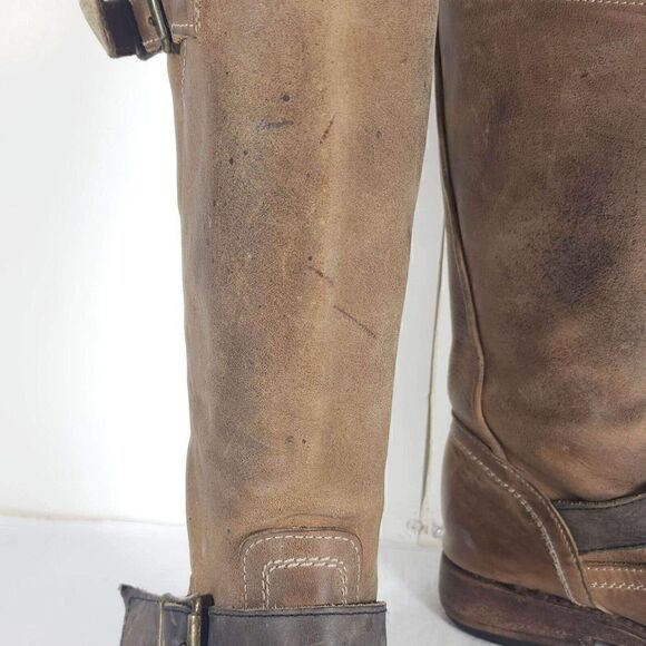 FREEBIRD BY STEVEN Women's CRSBY US 8 Brown Distressed BIKER MOTO BOOTS - Picture 14 of 15